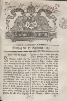 Krakauer Zeitung.1803, Nro. 74 (17 September) + dod.