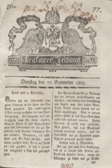 Krakauer Zeitung.1803, Nro. 77 (27 September) + dod.