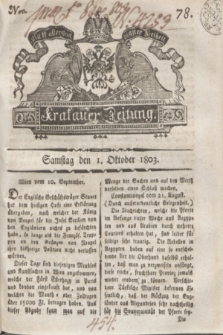 Krakauer Zeitung.1803, Nro. 78 (1 Oktober) + dod.