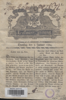 Krakauer Zeitung.1804, Nro. 1 (3 Januar) + dod.
