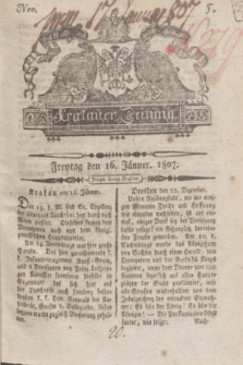 Krakauer Zeitung.1807, Nro. 5 (16 Jänner) + dod.