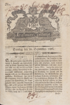 Krakauer Zeitung.1806, Nro. 75 (20 September) + dod.