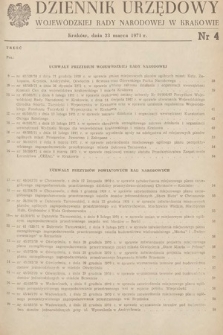 Dziennik Urzędowy Wojewódzkiej Rady Narodowej w Krakowie. 1971, nr 4 |PDF|