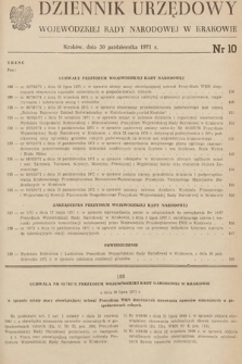 Dziennik Urzędowy Wojewódzkiej Rady Narodowej w Krakowie. 1971, nr 10 |PDF|