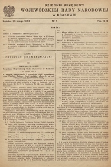 Dziennik Urzędowy Wojewódzkiej Rady Narodowej w Krakowie. 1953, nr 4 |PDF|