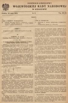 Dziennik Urzędowy Wojewódzkiej Rady Narodowej w Krakowie. 1953, nr 8 |PDF|