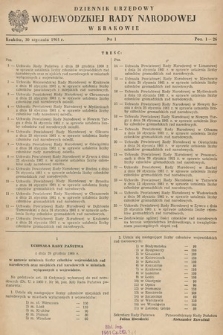 Dziennik Urzędowy Wojewódzkiej Rady Narodowej w Krakowie. 1961, nr 1 |PDF|