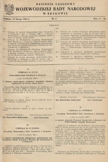 Dziennik Urzędowy Wojewódzkiej Rady Narodowej w Krakowie. 1961, nr 2 |PDF|