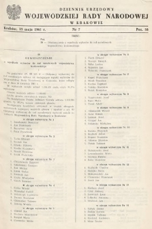 Dziennik Urzędowy Wojewódzkiej Rady Narodowej w Krakowie. 1961, nr 7 |PDF|