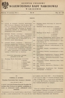 Dziennik Urzędowy Wojewódzkiej Rady Narodowej w Krakowie. 1961, nr 10 |PDF|