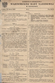 Dziennik Urzędowy Wojewódzkiej Rady Narodowej w Krakowie. 1955, nr 3 |PDF|