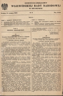 Dziennik Urzędowy Wojewódzkiej Rady Narodowej w Krakowie. 1955, nr 6 |PDF|