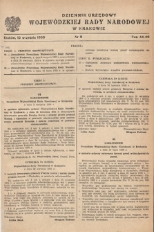 Dziennik Urzędowy Wojewódzkiej Rady Narodowej w Krakowie. 1955, nr 9 |PDF|