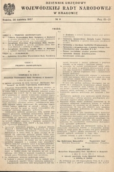 Dziennik Urzędowy Wojewódzkiej Rady Narodowej w Krakowie. 1957, nr 4 |PDF|