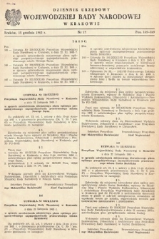 Dziennik Urzędowy Wojewódzkiej Rady Narodowej w Krakowie. 1965, nr 17 |PDF|