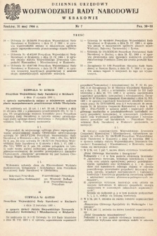 Dziennik Urzędowy Wojewódzkiej Rady Narodowej w Krakowie. 1966, nr 7 |PDF|