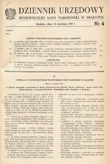 Dziennik Urzędowy Wojewódzkiej Rady Narodowej w Krakowie. 1967, nr 4 |PDF|