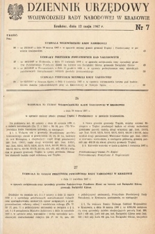 Dziennik Urzędowy Wojewódzkiej Rady Narodowej w Krakowie. 1967, nr 7 |PDF|