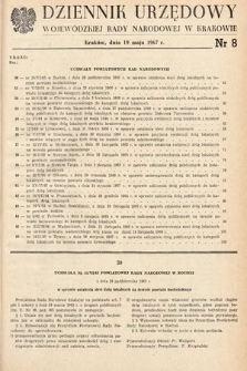 Dziennik Urzędowy Wojewódzkiej Rady Narodowej w Krakowie. 1967, nr 8 |PDF|