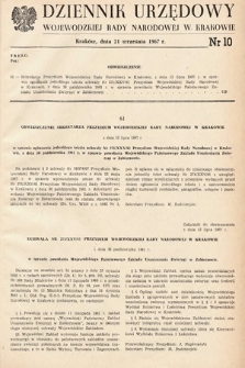 Dziennik Urzędowy Wojewódzkiej Rady Narodowej w Krakowie. 1967, nr 10 |PDF|