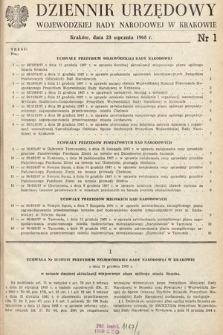 Dziennik Urzędowy Wojewódzkiej Rady Narodowej w Krakowie. 1968, nr 1 |PDF|