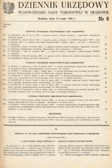 Dziennik Urzędowy Wojewódzkiej Rady Narodowej w Krakowie. 1968, nr 6 |PDF|