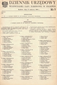 Dziennik Urzędowy Wojewódzkiej Rady Narodowej w Krakowie. 1969, nr 7 |PDF|