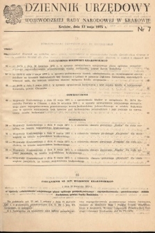 Dziennik Urzędowy Wojewódzkiej Rady Narodowej w Krakowie. 1975, nr 7 |PDF|