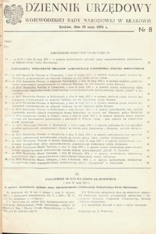 Dziennik Urzędowy Wojewódzkiej Rady Narodowej w Krakowie. 1975, nr 8 |PDF|