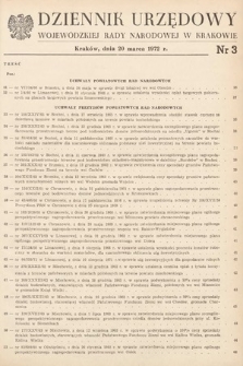 Dziennik Urzędowy Wojewódzkiej Rady Narodowej w Krakowie. 1972, nr 3 |PDF|