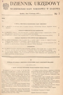 Dziennik Urzędowy Wojewódzkiej Rady Narodowej w Krakowie. 1973, nr 7 |PDF|