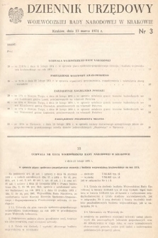 Dziennik Urzędowy Wojewódzkiej Rady Narodowej w Krakowie. 1974, nr 3 |PDF|