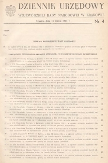 Dziennik Urzędowy Wojewódzkiej Rady Narodowej w Krakowie. 1974, nr 4 |PDF|