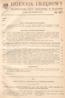 Dziennik Urzędowy Wojewódzkiej Rady Narodowej w Krakowie. 1974, nr 20 |PDF|