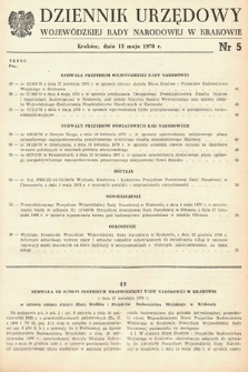 Dziennik Urzędowy Wojewódzkiej Rady Narodowej w Krakowie. 1970, nr 5 |PDF|