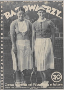 Raz, Dwa, Trzy : ilustrowany kuryer sportowy. 1934, nr 24