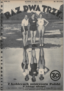 Raz, Dwa, Trzy : ilustrowany kuryer sportowy. 1934, nr 29
