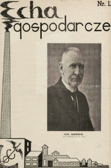 Echa Gospodarcze : czasopismo poświęcone sprawom gospodarczym. 1938, nr 1 |PDF|