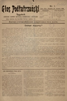 Głos Podtatrzański : tygodnik poświęcony sprawom społecznym, ekonomicznym i politycznym. 1900, nr 1 |PDF|