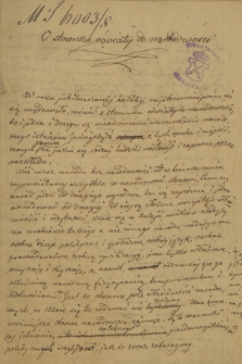 Drobne prace i luźne notatki Karola Libelta i jego syna Pantaleona. Z. 8, „O stosunku oświaty do narodowości”