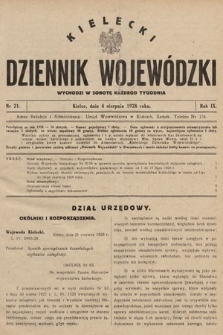 Kielecki Dziennik Wojewódzki. 1928, nr 21 |PDF|