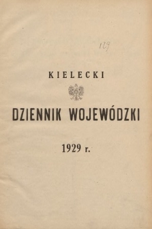 Kielecki Dziennik Wojewódzki. 1929, skorowidz alfabetyczny |PDF|