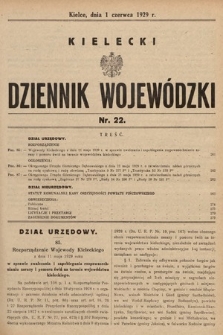 Kielecki Dziennik Wojewódzki. 1929, nr 22 |PDF|