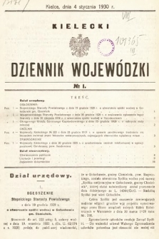 Kielecki Dziennik Wojewódzki. 1930, nr 1 |PDF|
