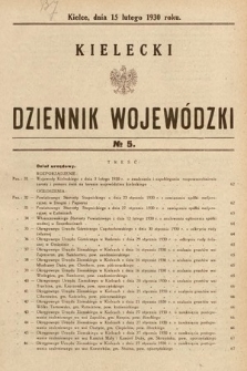 Kielecki Dziennik Wojewódzki. 1930, nr 5 |PDF|
