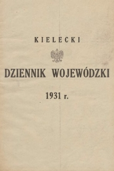 Kielecki Dziennik Wojewódzki. 1931, skorowidz alfabetyczny |PDF|