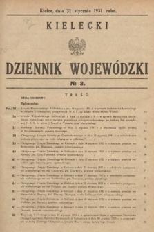 Kielecki Dziennik Wojewódzki. 1931, nr 3 |PDF|