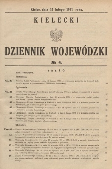 Kielecki Dziennik Wojewódzki. 1931, nr 4 |PDF|