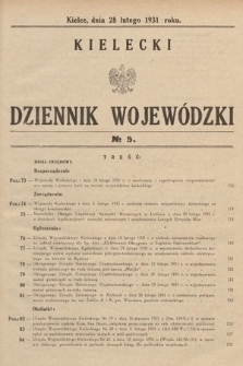 Kielecki Dziennik Wojewódzki. 1931, nr 5 |PDF|