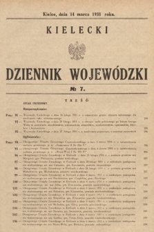 Kielecki Dziennik Wojewódzki. 1931, nr 7 |PDF|